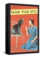 Train Your Dog, Woman with Poodle-null-Framed Stretched Canvas