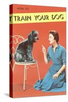 Train Your Dog, Woman with Poodle-null-Stretched Canvas