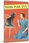 Train Your Dog, Woman with Poodle-null-Mounted Art Print