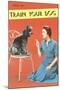 Train Your Dog, Woman with Poodle-null-Mounted Art Print