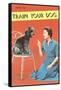 Train Your Dog, Woman with Poodle-null-Framed Stretched Canvas