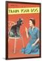 Train Your Dog, Woman with Poodle-null-Framed Art Print