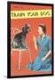 Train Your Dog, Woman with Poodle-null-Framed Art Print