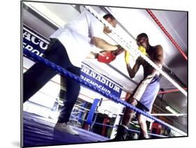 Trainer and Boxer in the Ring-null-Mounted Photographic Print