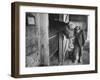 Trainer Jim Fitzsimons at Aqueduct Track Stables after William Woodward's Death in Stable-Grey Villet-Framed Photographic Print