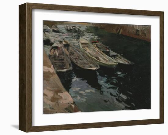 Traineras, Zaraux, Near San Sebastian-Joaqu?n Sorolla y Bastida-Framed Giclee Print