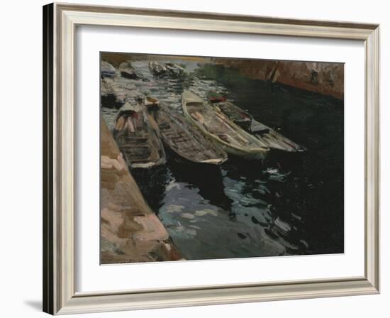 Traineras, Zaraux, Near San Sebastian-Joaqu?n Sorolla y Bastida-Framed Giclee Print