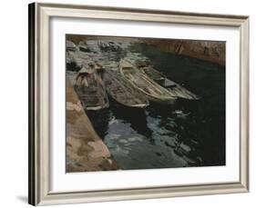 Traineras, Zaraux, Near San Sebastian-Joaqu?n Sorolla y Bastida-Framed Giclee Print