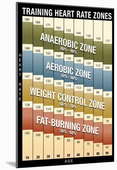 Training Heart Rate Zones Chart (Modern)-null-Mounted Poster