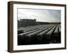 Trains Line the Casey Stengel Depot-null-Framed Photographic Print