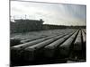 Trains Line the Casey Stengel Depot-null-Mounted Photographic Print