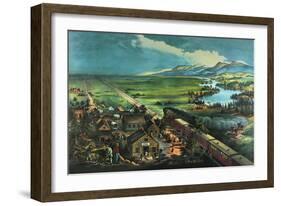 Trains Opening the Great American Plains-null-Framed Art Print