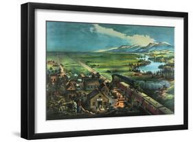 Trains Opening the Great American Plains-null-Framed Art Print