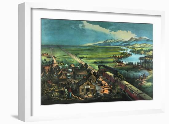 Trains Opening the Great American Plains-null-Framed Art Print