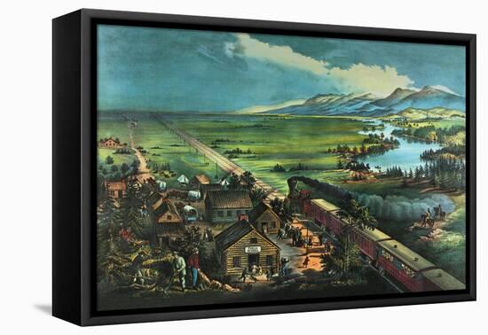 Trains Opening the Great American Plains-null-Framed Stretched Canvas