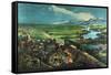 Trains Opening the Great American Plains-null-Framed Stretched Canvas