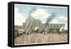 Trains Pulling out of Union Station, Kansas City, Missouri-null-Framed Stretched Canvas