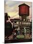 "Trainyard Flower Garden," August 9, 1947-Stevan Dohanos-Mounted Giclee Print