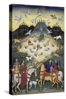 Traité de fauconnerie et de vénerie avec la devise et l'emblème du duc de Sforza-null-Stretched Canvas