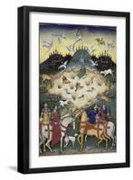 Traité de fauconnerie et de vénerie avec la devise et l'emblème du duc de Sforza-null-Framed Giclee Print