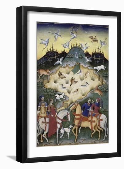 Traité de fauconnerie et de vénerie avec la devise et l'emblème du duc de Sforza-null-Framed Giclee Print