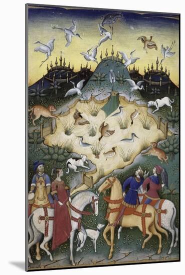Traité de fauconnerie et de vénerie avec la devise et l'emblème du duc de Sforza-null-Mounted Giclee Print