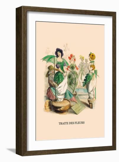 Traite des Fleurs-J.J. Grandville-Framed Art Print