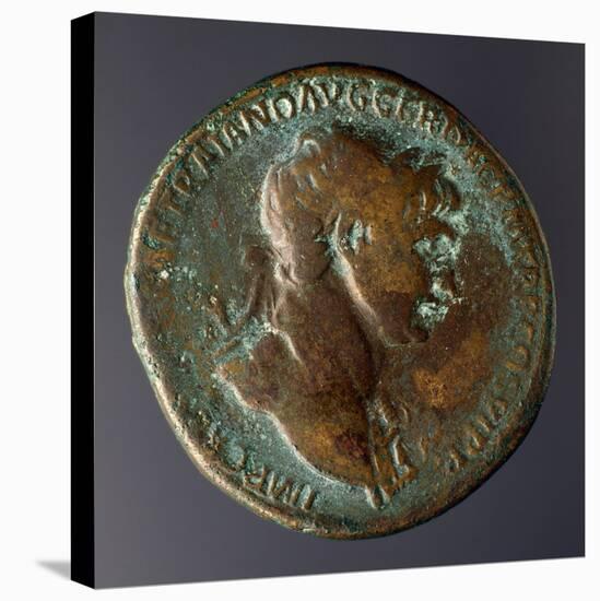 Trajan Coin Bearing Image of Emperor Trajan, Recto-null-Stretched Canvas