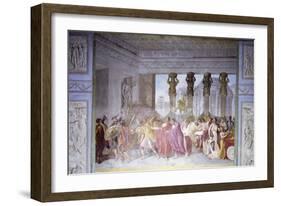 Trajan Dismissing His Armed Guard in Conspirator Licinius Sura's House, 1820-Luigi Ademollo-Framed Giclee Print