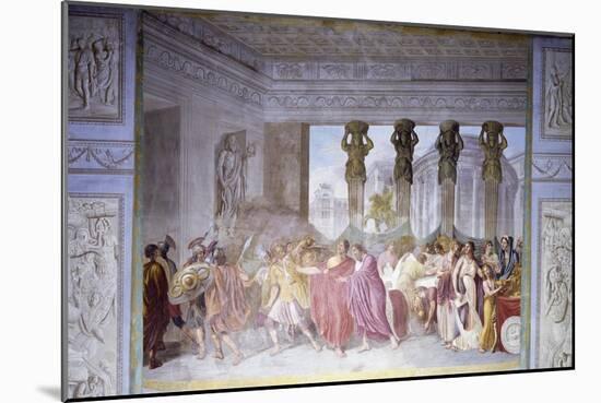 Trajan Dismissing His Armed Guard in Conspirator Licinius Sura's House, 1820-Luigi Ademollo-Mounted Giclee Print