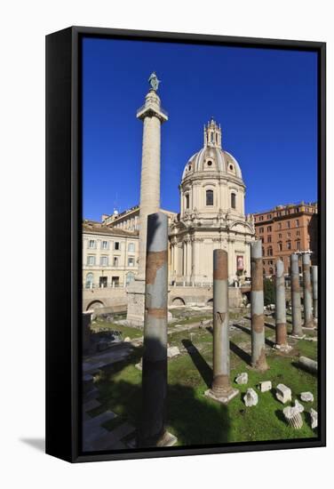 Trajan's Column and Forum, Forum Area, Rome, Lazio, Italy, Europe-Eleanor Scriven-Framed Stretched Canvas