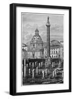 Trajan's Column and Ulpian's Basilica, Roman Forum, Rome, Italy, 19th Century-Decreef-Framed Giclee Print