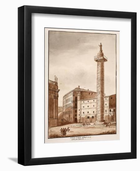 Trajan's Column, Cleared and Cordoned Off by Sixtus V, 1833-Agostino Tofanelli-Framed Giclee Print