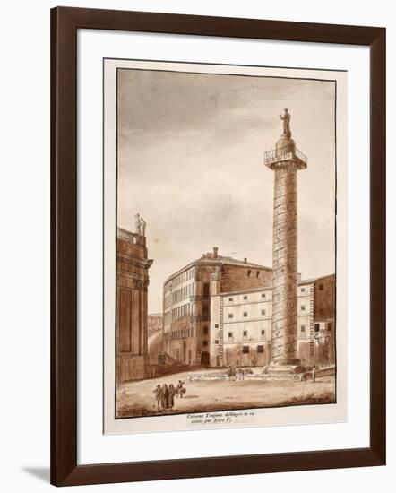 Trajan's Column, Cleared and Cordoned Off by Sixtus V, 1833-Agostino Tofanelli-Framed Giclee Print