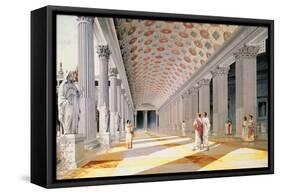 Trajan's Forum - Reconstruction of the Colonnade-Italian School-Framed Stretched Canvas