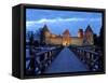 Trakai Castle Illuminated at Night, Trakai, Near Vilnius, Lithuania, Baltic States, Europe-Gary Cook-Framed Stretched Canvas