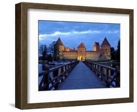 Trakai Castle Illuminated at Night, Trakai, Near Vilnius, Lithuania, Baltic States, Europe-Gary Cook-Framed Photographic Print