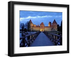 Trakai Castle Illuminated at Night, Trakai, Near Vilnius, Lithuania, Baltic States, Europe-Gary Cook-Framed Photographic Print