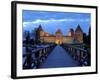 Trakai Castle Illuminated at Night, Trakai, Near Vilnius, Lithuania, Baltic States, Europe-Gary Cook-Framed Photographic Print