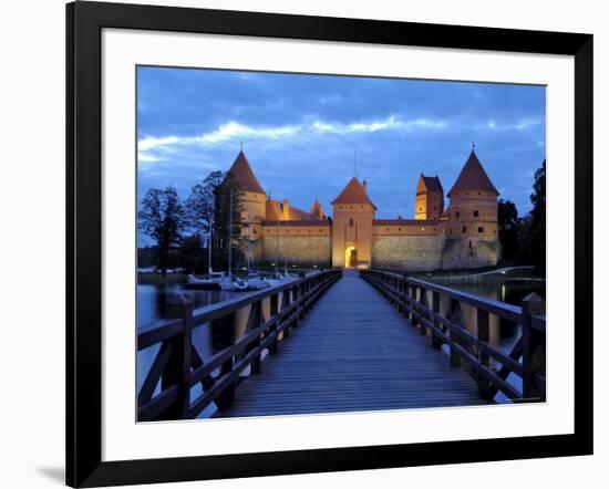 Trakai Castle Illuminated at Night, Trakai, Near Vilnius, Lithuania, Baltic States, Europe-Gary Cook-Framed Photographic Print