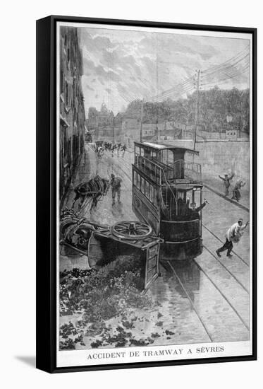 Tram Accident, Sevres, Paris, 1897-F Meaulle-Framed Stretched Canvas