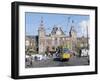 Tram and Central Station, Amsterdam, Holland-Michael Short-Framed Photographic Print