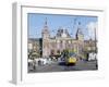 Tram and Central Station, Amsterdam, Holland-Michael Short-Framed Photographic Print