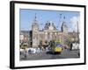 Tram and Central Station, Amsterdam, Holland-Michael Short-Framed Photographic Print