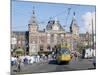Tram and Central Station, Amsterdam, Holland-Michael Short-Mounted Photographic Print