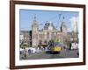 Tram and Central Station, Amsterdam, Holland-Michael Short-Framed Photographic Print