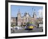 Tram and Central Station, Amsterdam, Holland-Michael Short-Framed Photographic Print