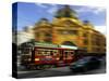 Tram and Flinders Street Station, Melbourne, Victoria, Australia-David Wall-Stretched Canvas