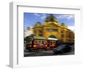 Tram and Flinders Street Station, Melbourne, Victoria, Australia-David Wall-Framed Photographic Print