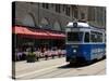 Tram and Restaurant, Zurich, Switzerland, Europe-Richardson Peter-Stretched Canvas